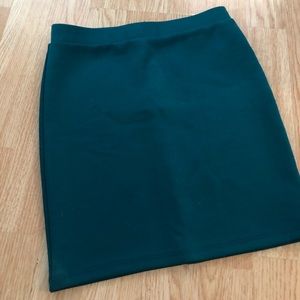 Forever 21 Teal Mini Skirt with Zipper on Back